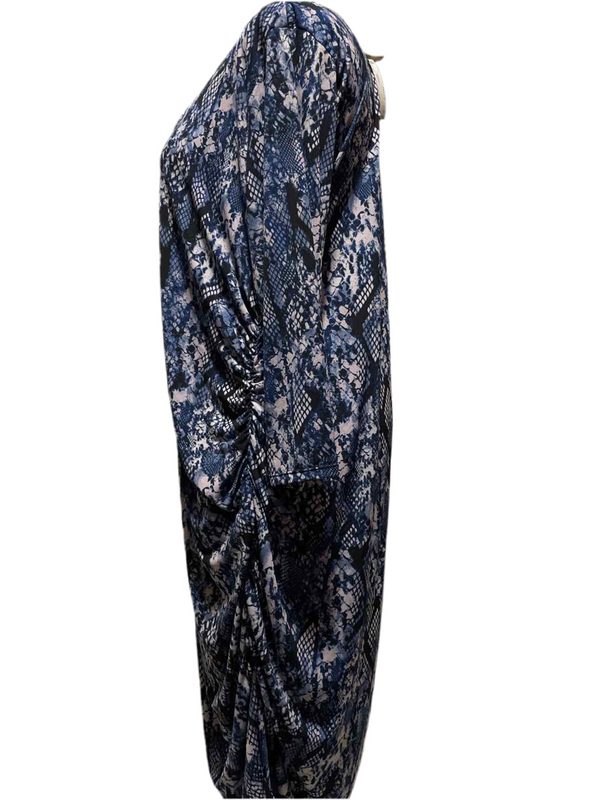 Miss Tina Size 26/28 Navy Print Dress