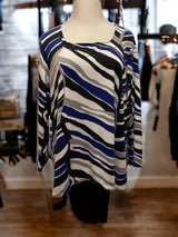 tan jay Size 3X White Print Casual Top