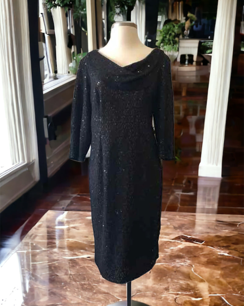 alex evening Size 22W Black Evening Short Dress - Style Plus Consignment Boutique