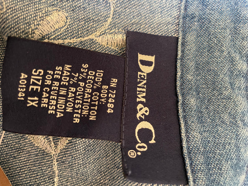 Denim & Co Size 1X Denim Casual Jacket