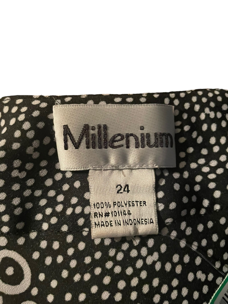 Size 24 Millenium Black Print Casual Top