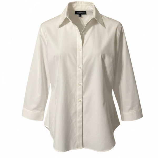 Jones New York Non-Iron White Button-Front Shirt 3X Classic Cotton Style