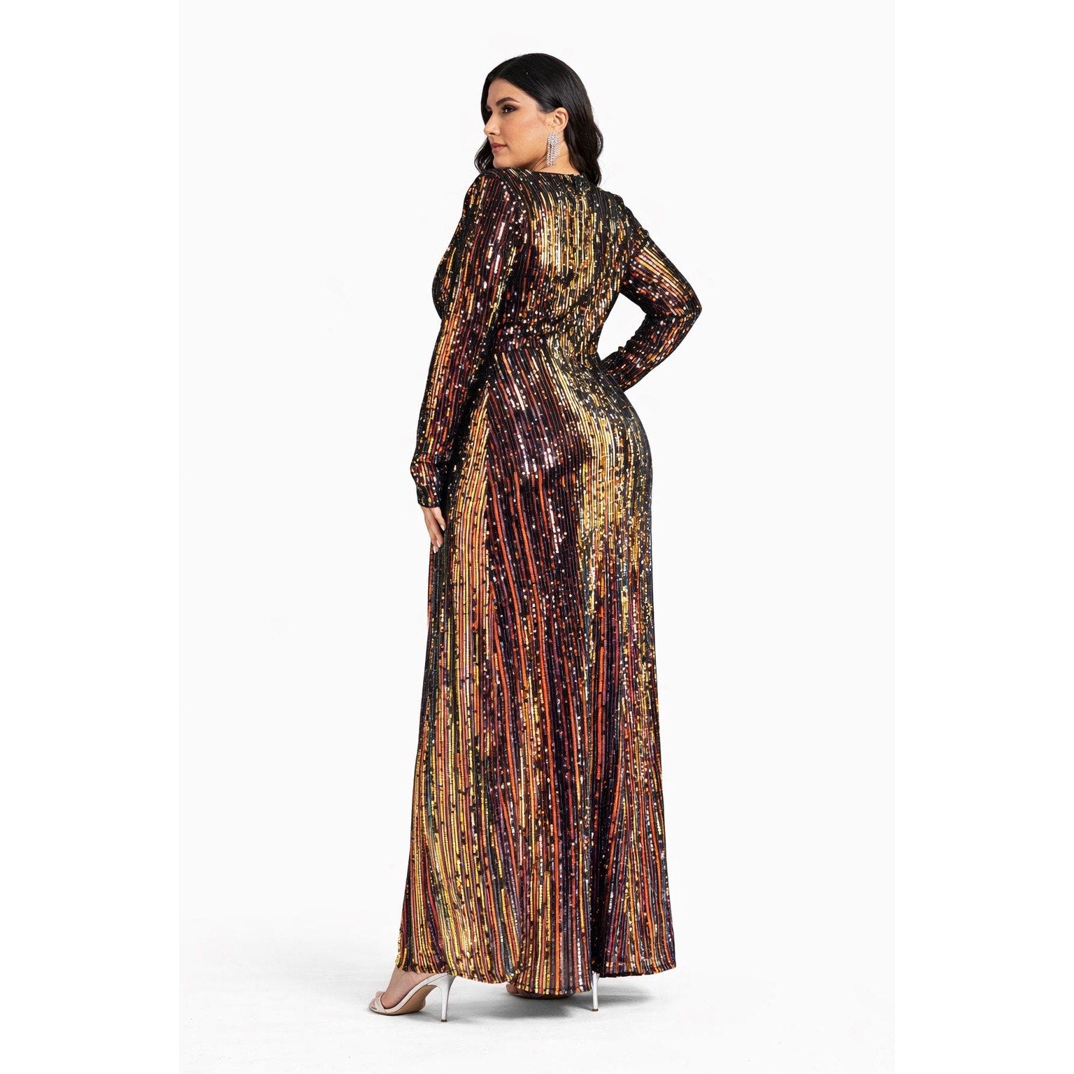 Midi Dress Long Sleeve Multi Color Sequin Dress CurveWow Sequin Long Sleeve Midi Dress Multi Black Midi Dress Long Sleeve Multi Color Sequin Dress CurveWow Sequin Long Sleeve Midi Dress Multi Black