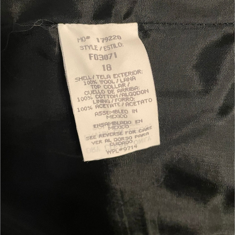 Sag Harbor 100% Wool Blazer – Size 18 – Classic Black, Fully Lined
