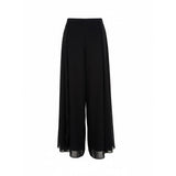 MSK Woman Chiffon Overlay Palazzo Pants 1X Black Wide Leg Evening Pants