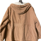 Sonoma 3X Hooded Corduroy Jacket Sherpa Hood Plaid Lining Zip Front