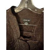 Leslie Fay Chocolate Brown Skirt Suit Set 2-Piece Plus Size Classic