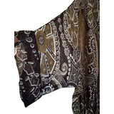 Plus Size Boho Tribal Print Tunic Top Brown Black Oversized Blouse One Size
