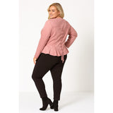 Lane Bryant Ultra Suede Peplum Jacket 24W Pink Zip Front