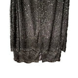 Brilliant Silk Beaded Cocktail Dress Black Tunic Overlay 2-Layer No Stretch Elegant 1X