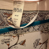 ANA A New Approach Boho Paisley Kimono Duster One Size Beige Pink Rayon