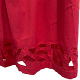 Allison Woods Red Fit & Flare 20W Cutout Hem Dress Cotton Stretch Size Large