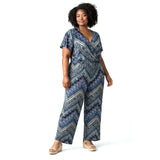 Cato Woman 22/24 Boho Geo Print Jumpsuit Wide Leg Stretch - Style Plus Consignment Boutique