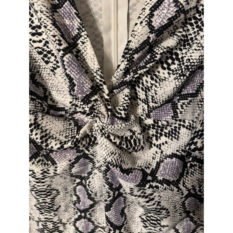 Symphony 3X Reptile Print Knot-Front Bodycon Dress