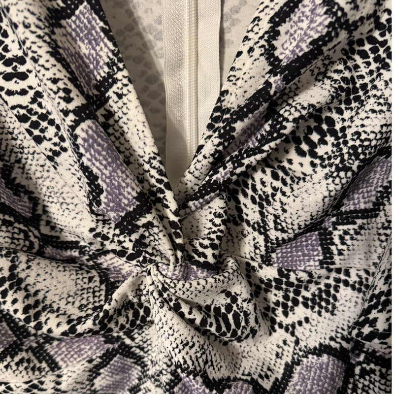 Symphony 2X Reptile Print Knot-Front Bodycon Dress