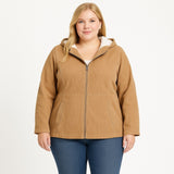 Sonoma 3X Hooded Corduroy Jacket Sherpa Hood Plaid Lining Zip Front