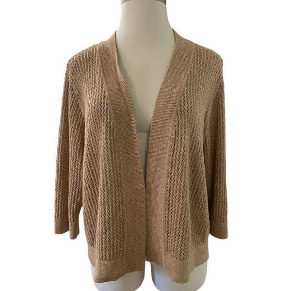 2x Open Knit Cardigan Gold Metallic Nipon Boutique