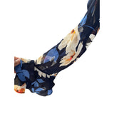 Perception Woman Plus Size 3X Floral Faux Wrap Blouse – Vibrant Blue