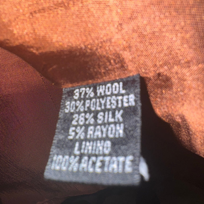 Ellen Tracy 16W Copper Floral Brocade Zip Jacket with Slant Pockets