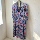 Roman’s Paisley Midi Dress Plus Size 18/20 Blue Purple Stretch Knit - Style Plus Consignment Boutique