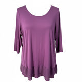 Lane Bryant Deep Purple Tunic Top with Chiffon Hem, Size 22–24