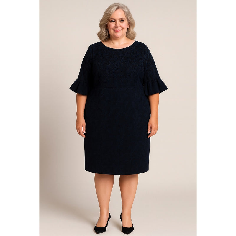 Shelby & Palmer Dark Navy Bell Sleeve Sheath Dress – Size 22W