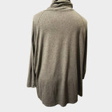 3X Cut Loose Black High Turtleneck Dolman Sleeve Top | Curved Hem | Lagenlook