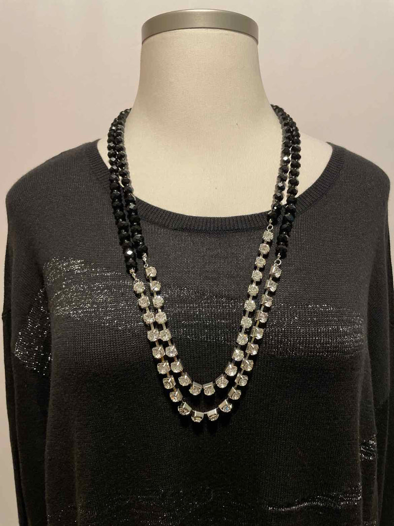 Size 2X Sejour Black Print Casual Top