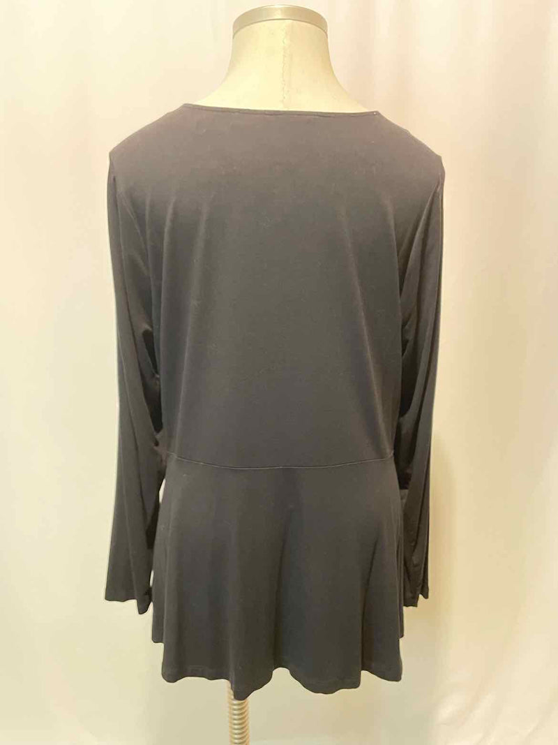 Size 2X Isaac Mizrahi Live! Black Casual Top - Style Plus Consignment Boutique