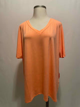 Size 1X Zenana Neon Coral Casual Top