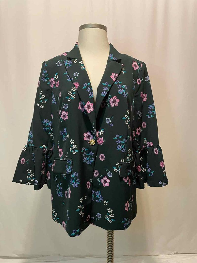 LANE BRYANT Size 20 Green Print Casual Jacket - Style Plus Consignment Boutique