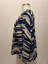 tan jay Size 3X White Print Casual Top