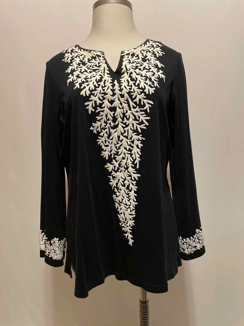 Size 2X Diane Gillman Black Print Cardigan